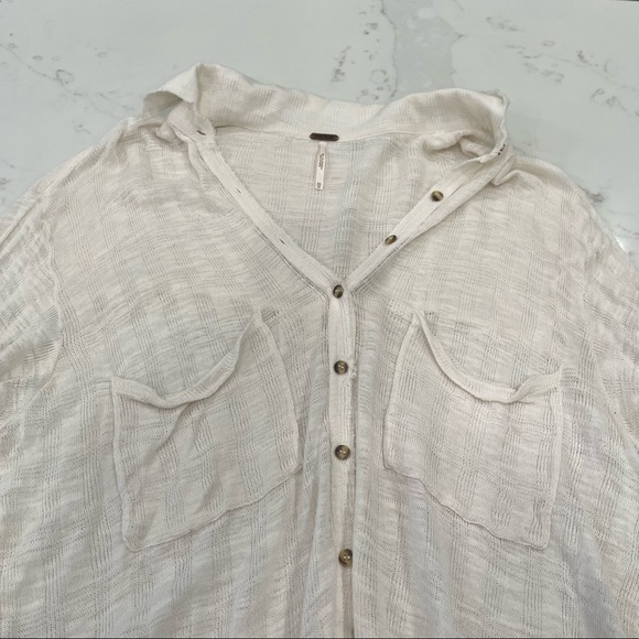 Free People cream long sleeve button down top - Picture 11 of 14